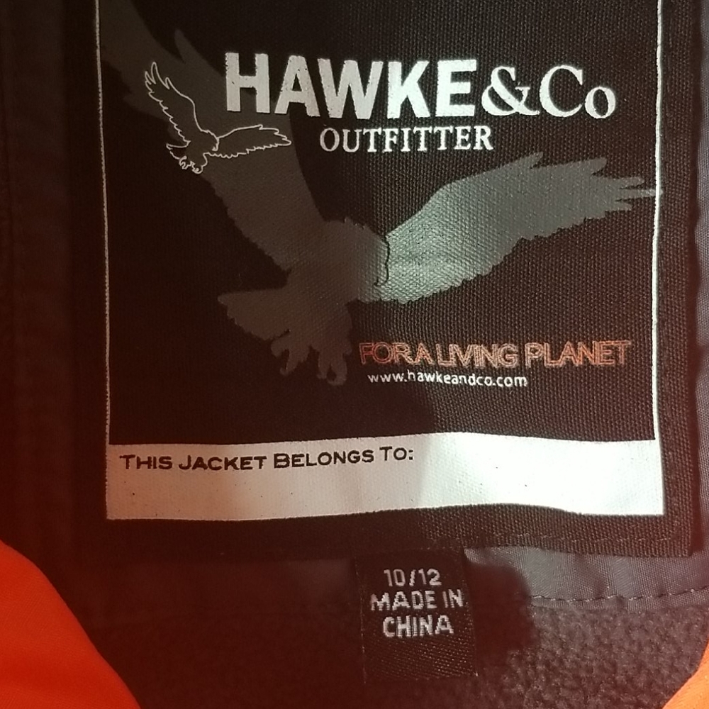 HAWKE & CO orange down coat 10/12 - Picture 4 of 15